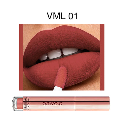 O.TWO.O Brand Lipstick Waterproof Rose Gold Easy Coloring Matte Lipgloss