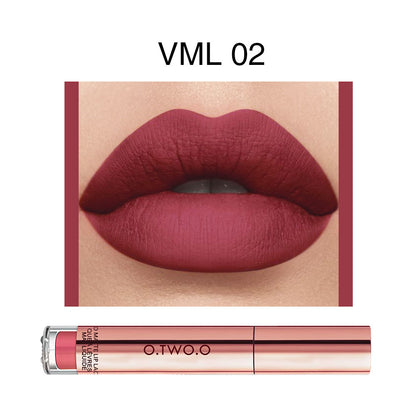 O.TWO.O Brand Lipstick Waterproof Rose Gold Easy Coloring Matte Lipgloss