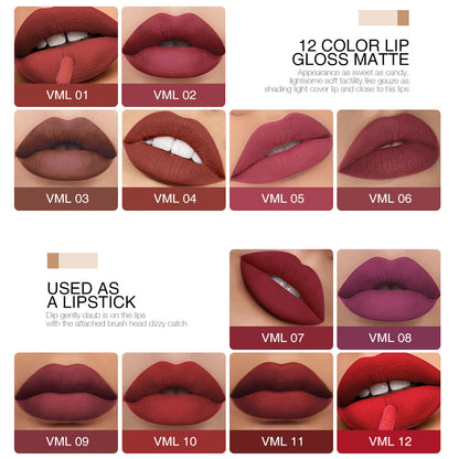 O.TWO.O Brand Lipstick Waterproof Rose Gold Easy Coloring Matte Lipgloss