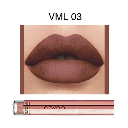 O.TWO.O Brand Lipstick Waterproof Rose Gold Easy Coloring Matte Lipgloss