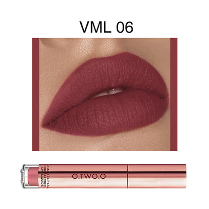 O.TWO.O Brand Lipstick Waterproof Rose Gold Easy Coloring Matte Lipgloss