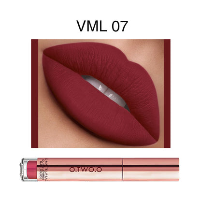 O.TWO.O Brand Lipstick Waterproof Rose Gold Easy Coloring Matte Lipgloss