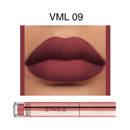 O.TWO.O Brand Lipstick Waterproof Rose Gold Easy Coloring Matte Lipgloss