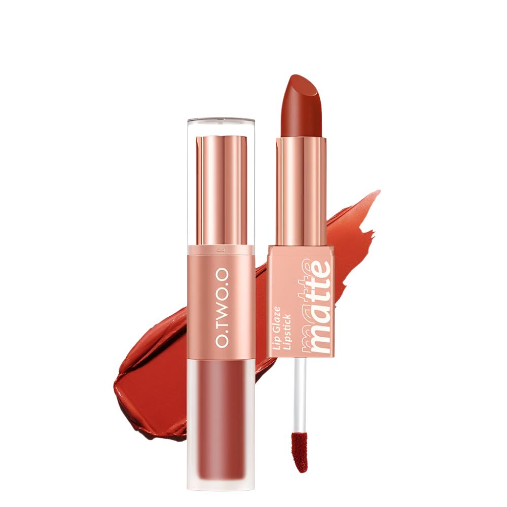 O.TWO.O Waterproof Long Lasting 2 In 1 Matte Lipstick Liquid Lip Gloss Vendor 2 Double-Ended Lip Gloss