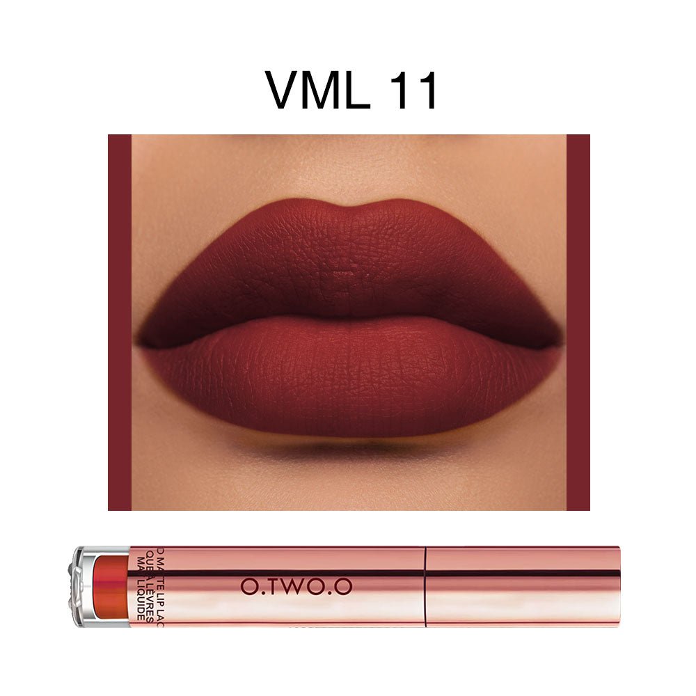 O.TWO.O Brand Lipstick Waterproof Rose Gold Easy Coloring Matte Lipgloss