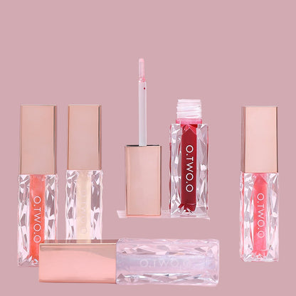 O.TWO.O 5 Colors Light Clear Crystal Berry Lip Gloss Glitter Brighten Plump Lips Jelly Moisturize Lip Gloss