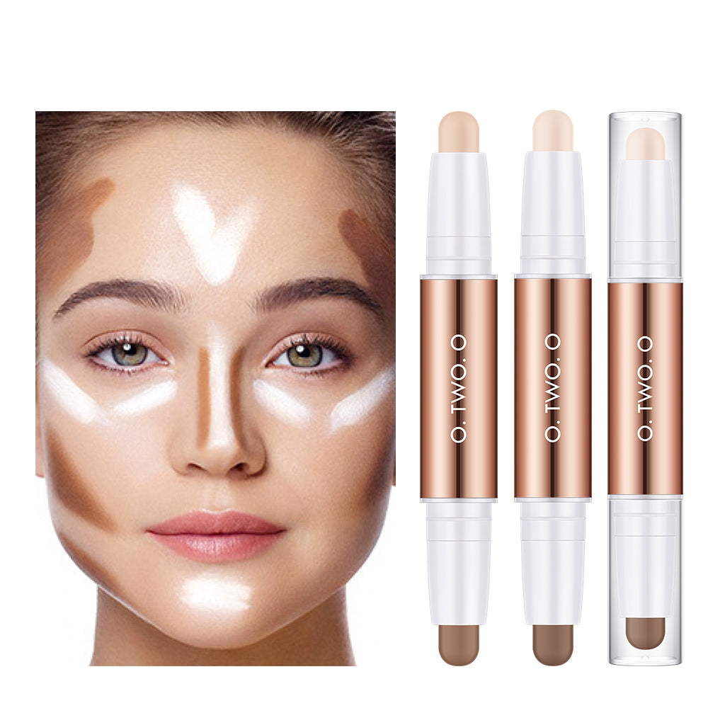 O.TWO. O 2 In 1 Brighten Repair Stick Waterproof Bronzer Highlighter Stick Easy To Push Away Good Ductility Concealer Stick