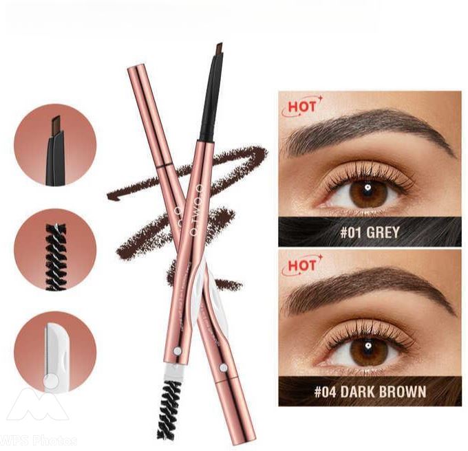 O.TWO.O 3 IN 1 Eyebrow Pen with Eyebrow scraper, brush, eyebrow pencil