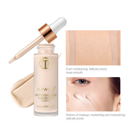 O.TWO.O Brand Makeup Lightweight Oil Control Full Coverage Drop Foundation