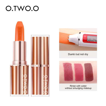 O.TWO.O Waterproof Long Lasting Moisturizing Lipstick Fine Texture Matte Lip stick Vegan