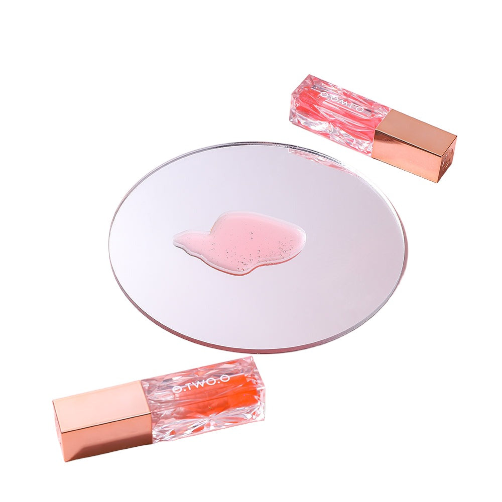 O.TWO.O 5 Colors Light Clear Crystal Berry Lip Gloss Glitter Brighten Plump Lips Jelly Moisturize Lip Gloss