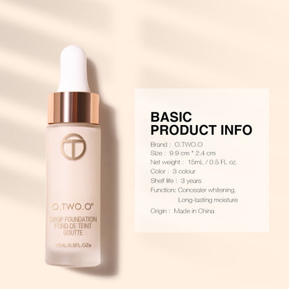 O.TWO.O Brand Makeup Lightweight Oil Control Full Coverage Drop Foundation