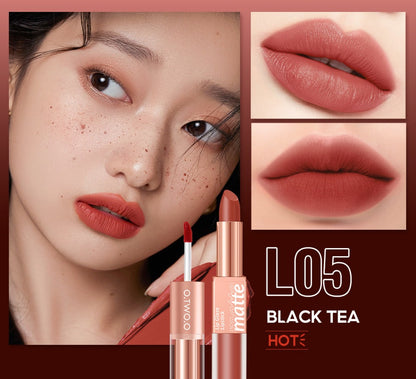 O.TWO.O Waterproof Long Lasting 2 In 1 Matte Lipstick Liquid Lip Gloss Vendor 2 Double-Ended Lip Gloss