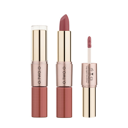 O.TWO.O Matte Lip Gloss Hot Selling Velvet Liquid Lipstick Long-Lasting Moisturizing Makeup Cosmetic with Double Head