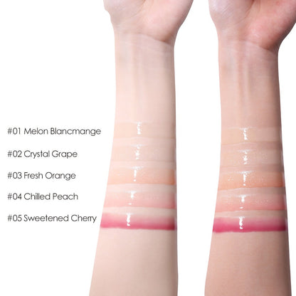 O.TWO.O 5 Colors Light Clear Crystal Berry Lip Gloss Glitter Brighten Plump Lips Jelly Moisturize Lip Gloss