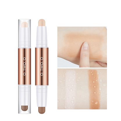 O.TWO. O 2 In 1 Brighten Repair Stick Waterproof Bronzer Highlighter Stick Easy To Push Away Good Ductility Concealer Stick