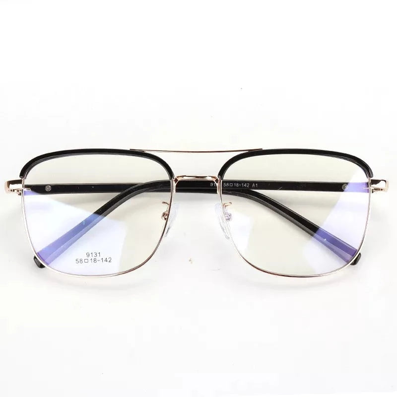 Unisex Vintage Eyebrows Big Square Glasses Frames Brand Designer Double Bridge Optical Eyeglasses Fashion Eyewear - FashionistaDeal