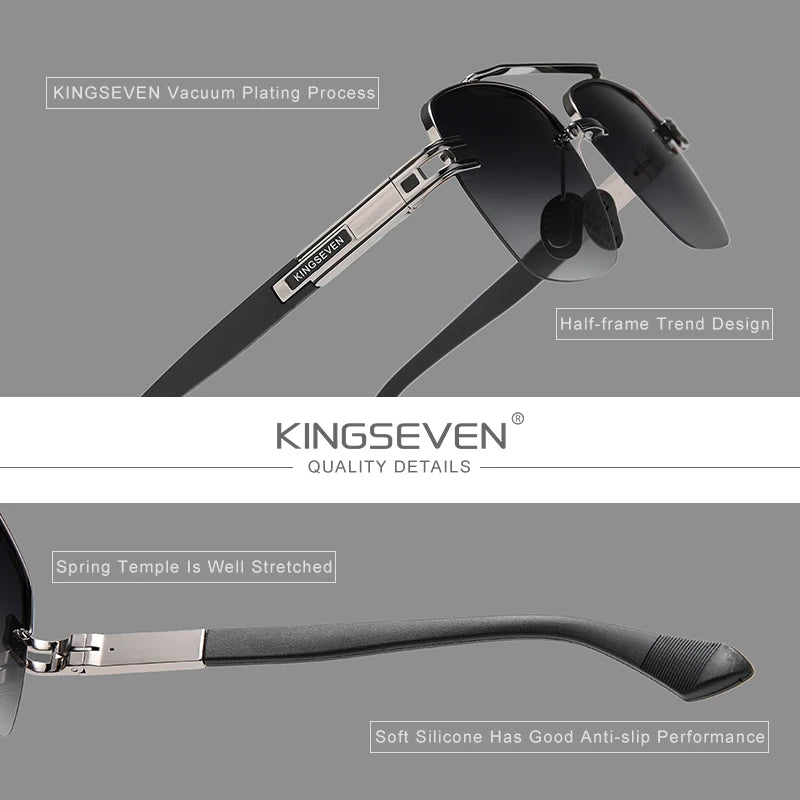 KINGSEVEN Fashionista Brand New Design Sunglasses for Men's Polarized Gradient Square Retro Sunglasses - FashionistaDeal