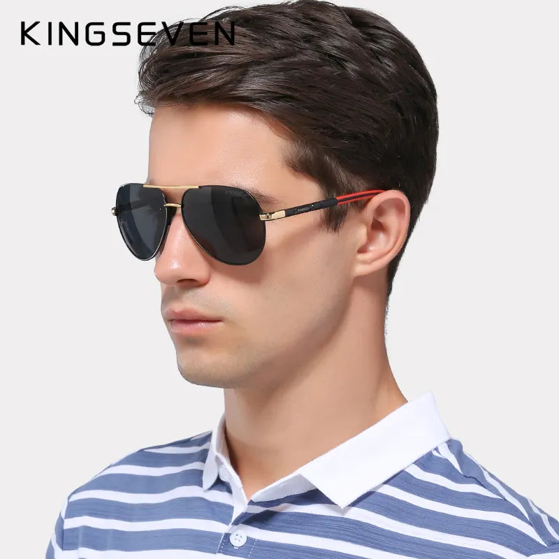 KINGSEVEN Fashionista Men's Vintage Aluminum Polarized Sunglasses - FashionistaDeal