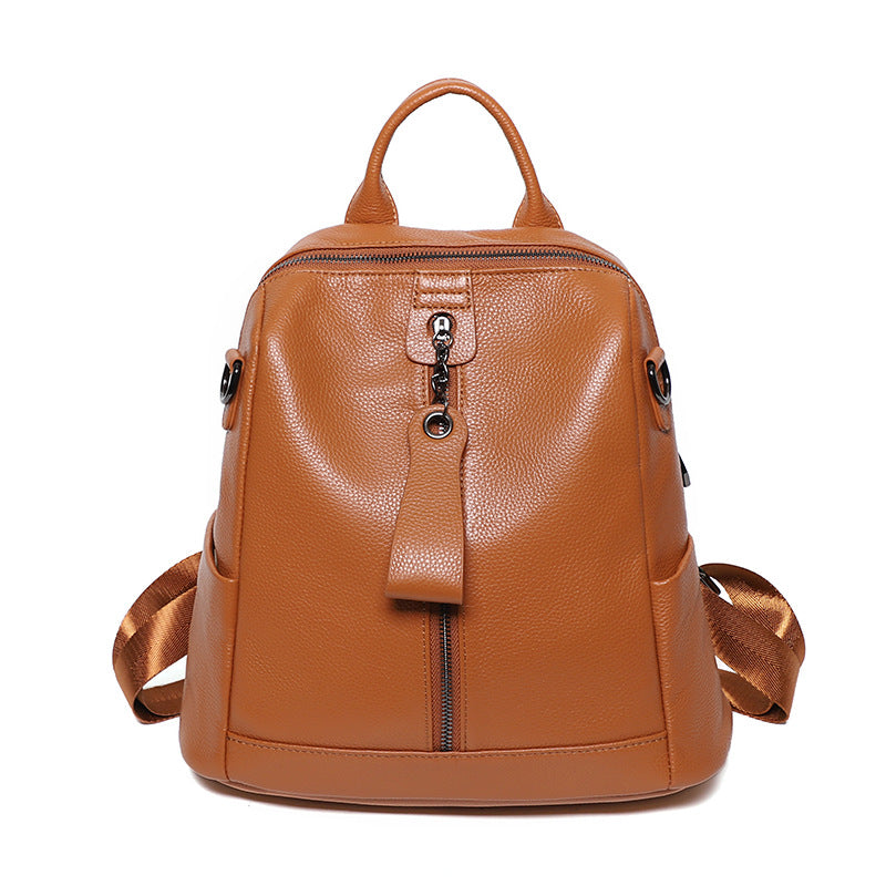 Leather Backpack Women's Backpack First Layer Cowhide - FashionistaDeal