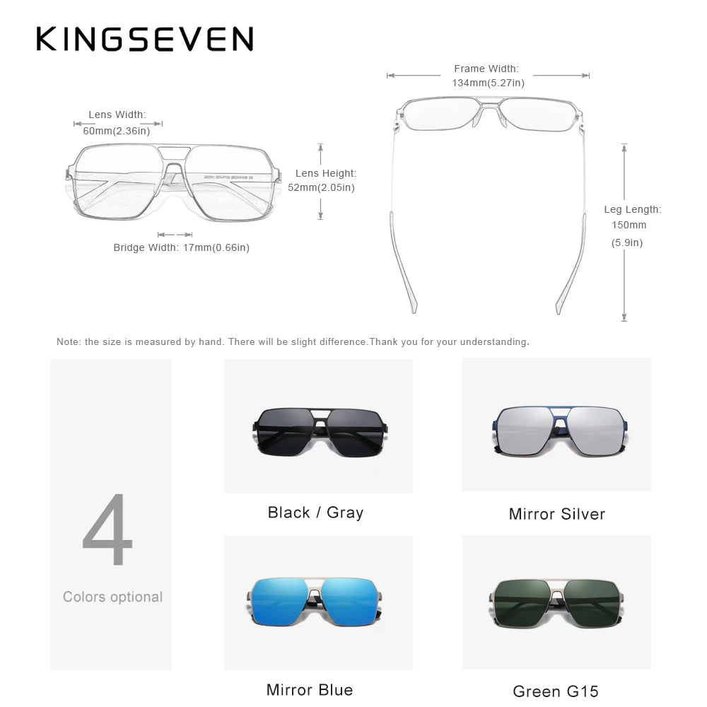 KINGSEVEN Fashionista Men's Polarized Sunglasses Ultra-Thin Temples Pilot Sunglasses UV400 - FashionistaDeal