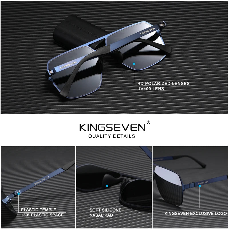 KINGSEVEN Fashionista Men's Polarized Sunglasses Ultra-Thin Temples Pilot Sunglasses UV400 - FashionistaDeal