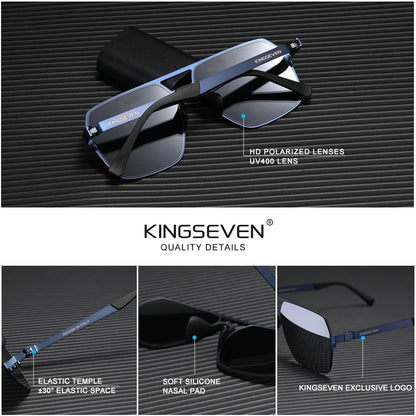 KINGSEVEN Fashionista Men's Polarized Sunglasses Ultra-Thin Temples Pilot Sunglasses UV400 - FashionistaDeal