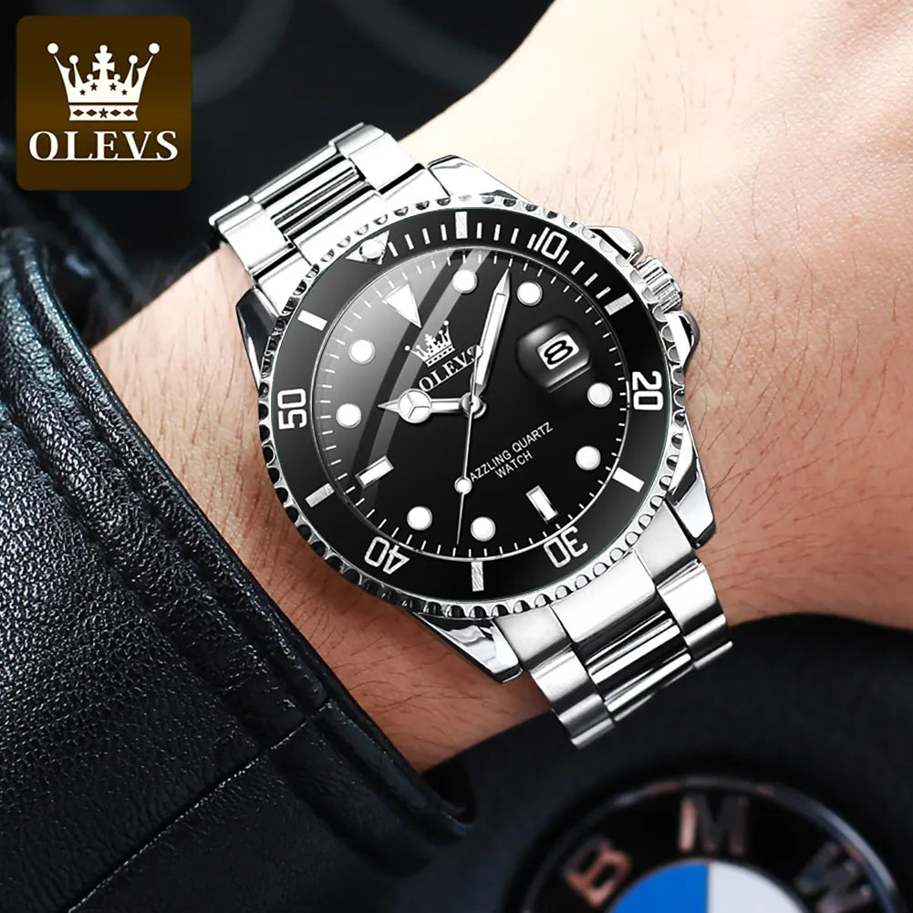 OLEVS Luxury Fashion Watch for Men Business Waterproof Large Dial Original Watches Sports Men's Quartz Wristwatches Montre Homme - FashionistaDeal