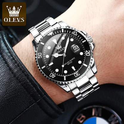 OLEVS Luxury Fashion Watch for Men Business Waterproof Large Dial Original Watches Sports Men's Quartz Wristwatches Montre Homme - FashionistaDeal