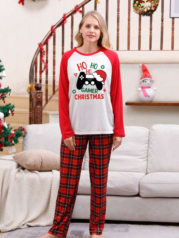 Christmas parent-child printed home pajamas two-piece set