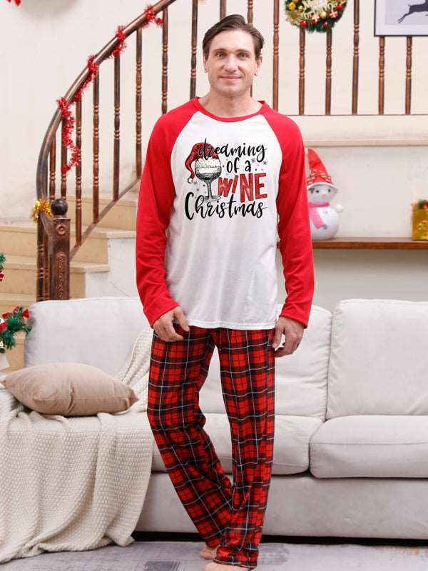 Christmas parent-child printed home pajamas two-piece set