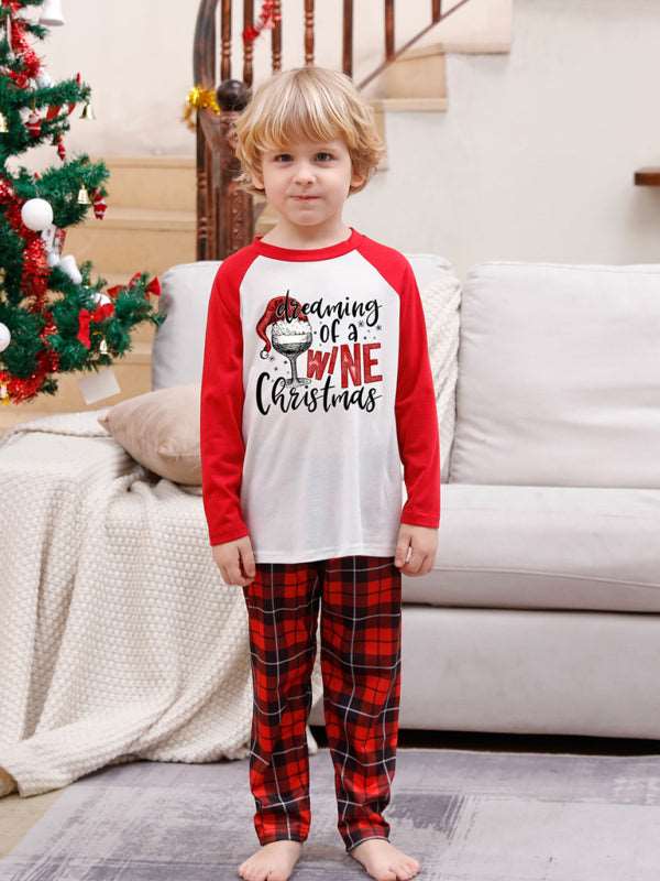 Christmas parent-child printed home pajamas two-piece set