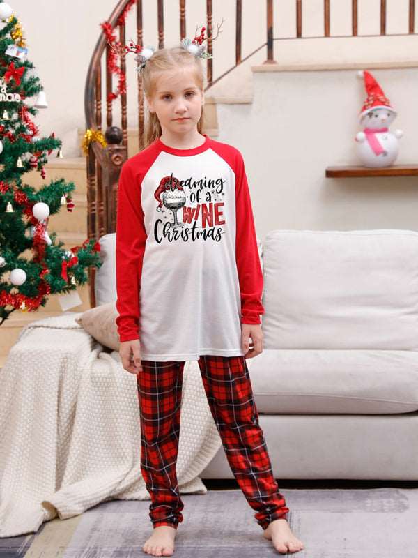 Christmas parent-child printed home pajamas two-piece set