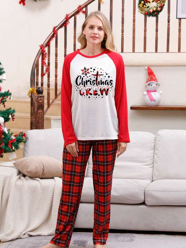 Christmas parent-child printed home pajamas two-piece set