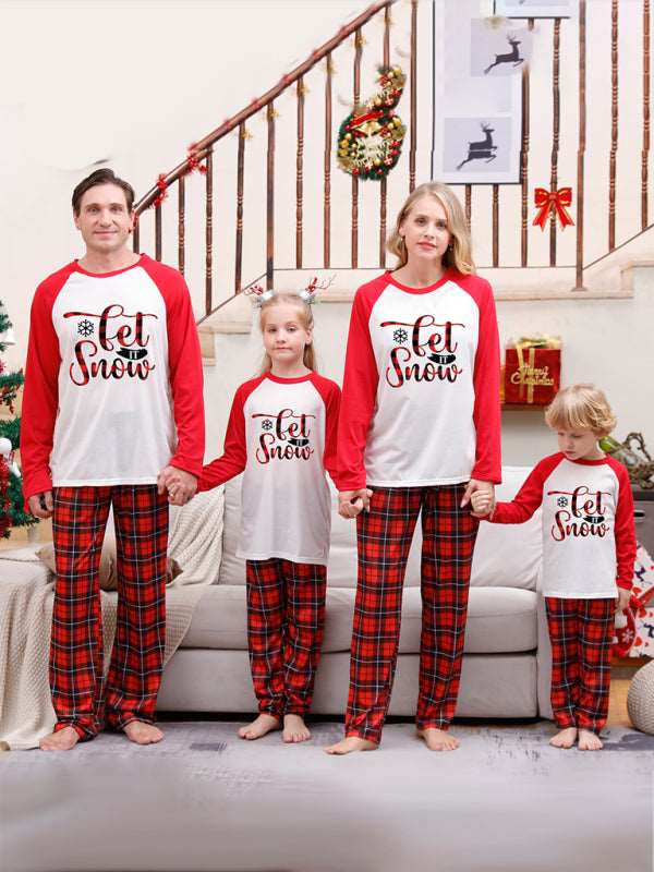 Christmas parent-child printed home pajamas two-piece set