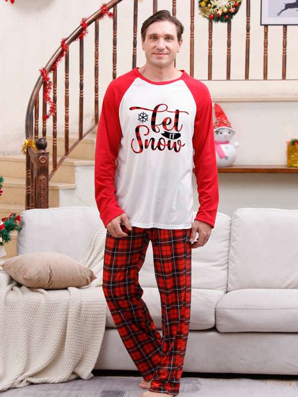 Christmas parent-child printed home pajamas two-piece set