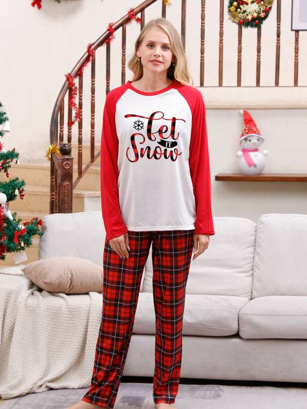 Christmas parent-child printed home pajamas two-piece set