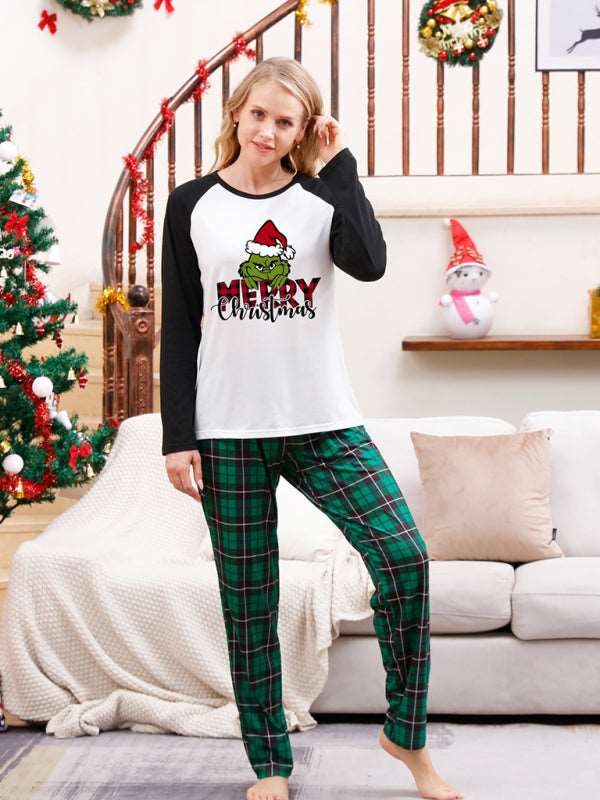 Christmas parent-child printed home pajamas two-piece set