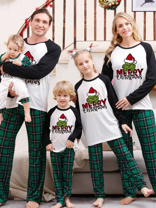 Christmas parent-child printed home pajamas two-piece set