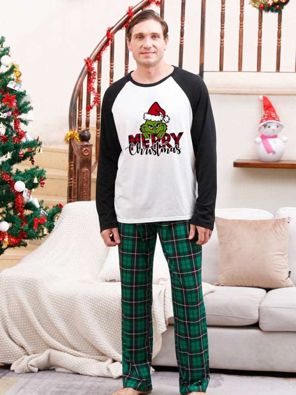 Christmas parent-child printed home pajamas two-piece set