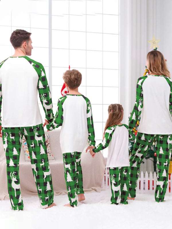 Christmas parent-child printed home pajamas two-piece sets