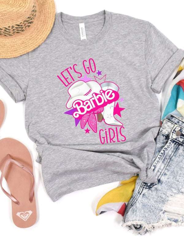 Barbie print letter print sports casual women's short-sleeved T-shirt