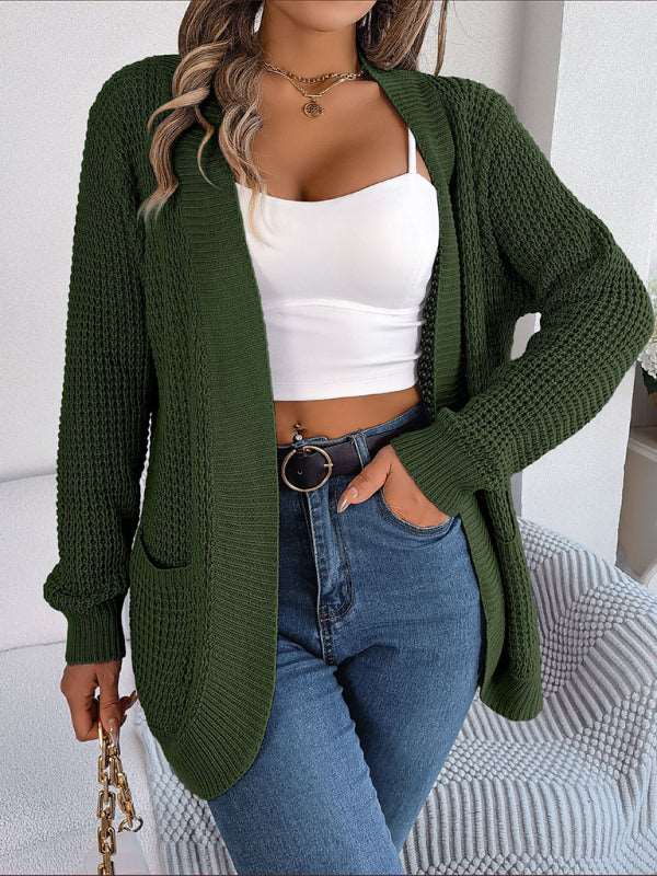 Casual Pocket Long Sleeve Knitted Cardigan Jacket