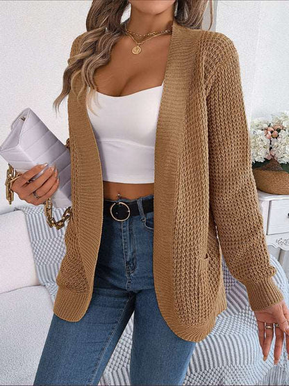 Casual Pocket Long Sleeve Knitted Cardigan Jacket