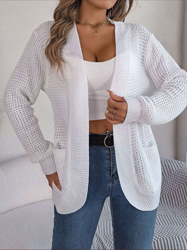 Casual Pocket Long Sleeve Knitted Cardigan Jacket