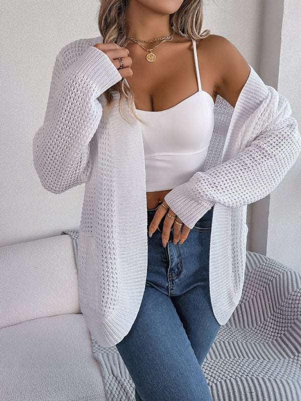 Casual Pocket Long Sleeve Knitted Cardigan Jacket