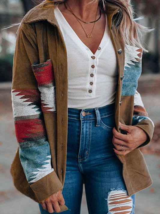 Corduroy casual cardigan women's jacket