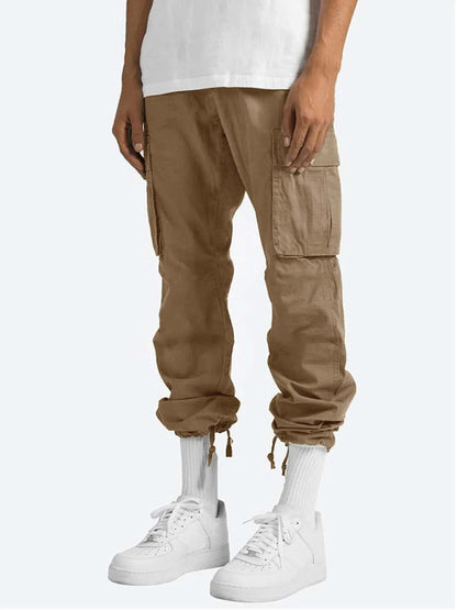 Men's Solid Color Cargo Pocket Casual pants