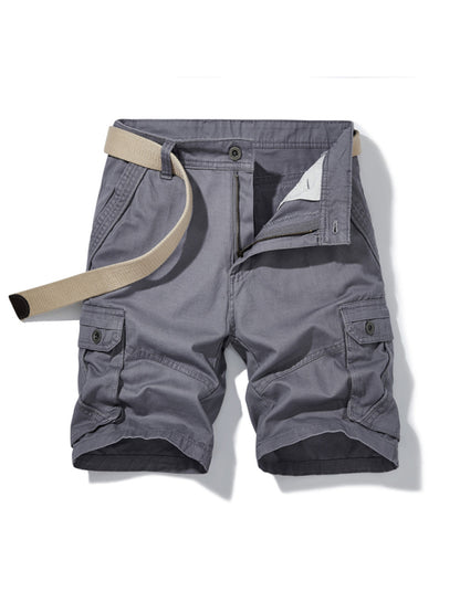 Men's Casual Multi-Pocket Cargo Shorts（Without Belt）