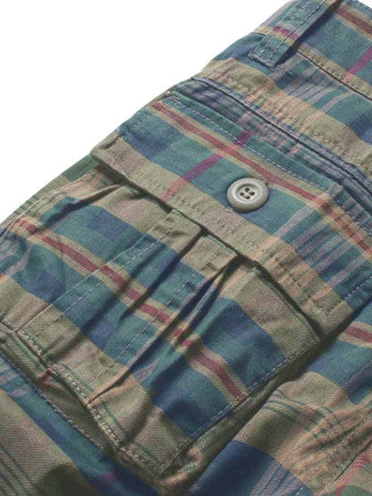 Men's Cargo Shorts Sweatpants Half Pocket Plaid Shorts